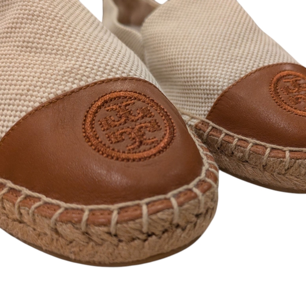 Tory Burch Colorblock Natural Tan Espadrille Flats Women's Size 9.5 NWOT - Picture 5 of 17
